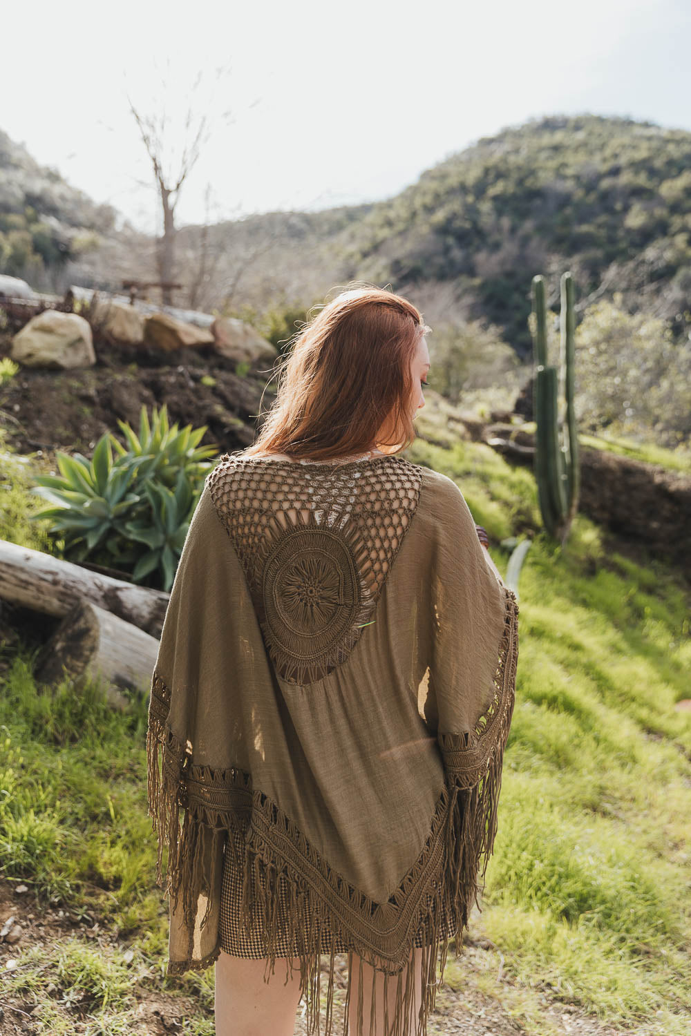 Crochet Medallion Tassel Kimono