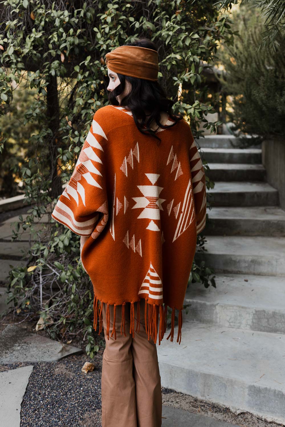 Aztec Luxe Fringed Ruana Ponchos