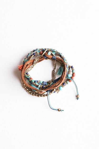 Beaded Suede Bracelet Jewelry Turquoise