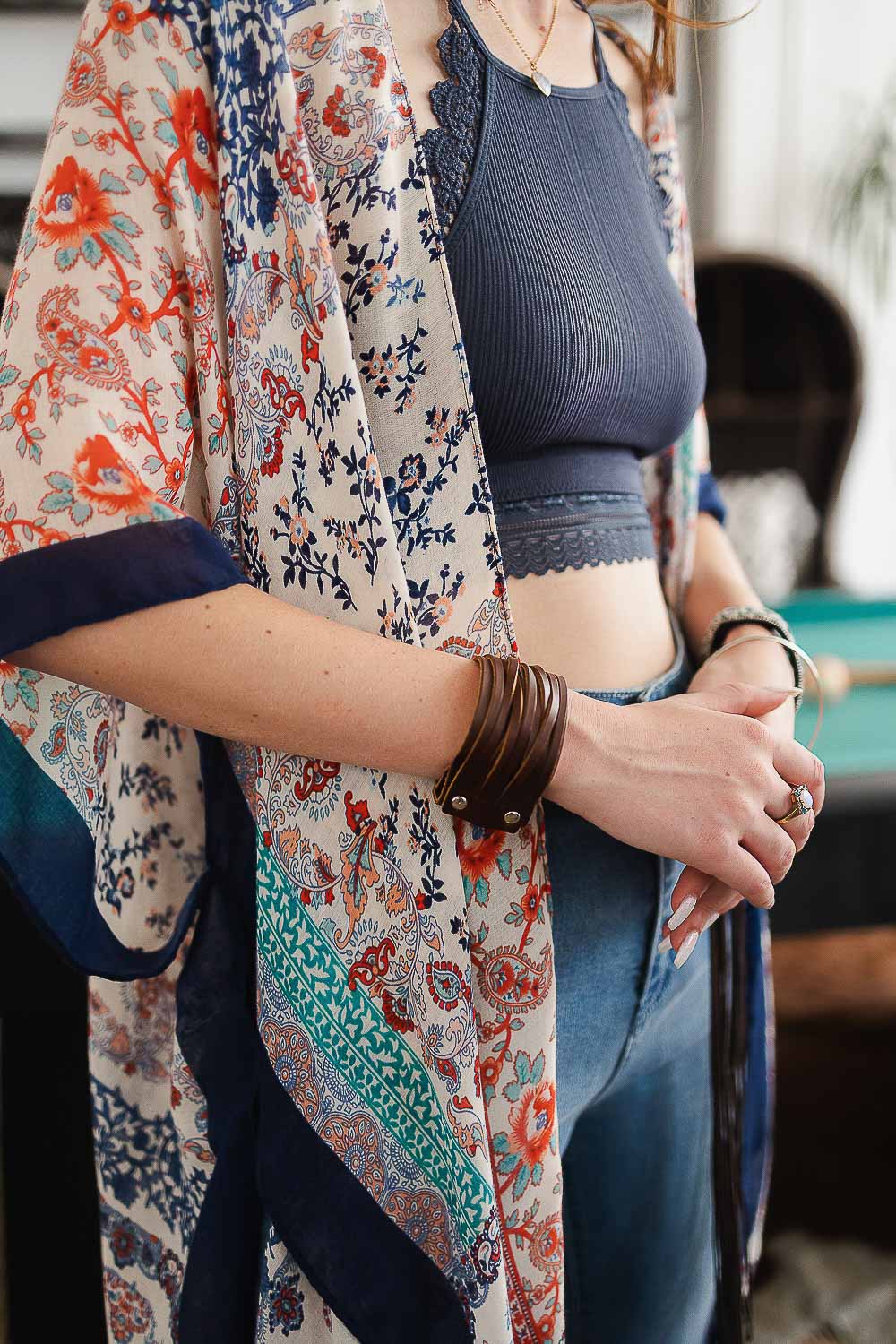 Braided Leather Cuff Bracelet w/ Adjustable Clasp Jewelry