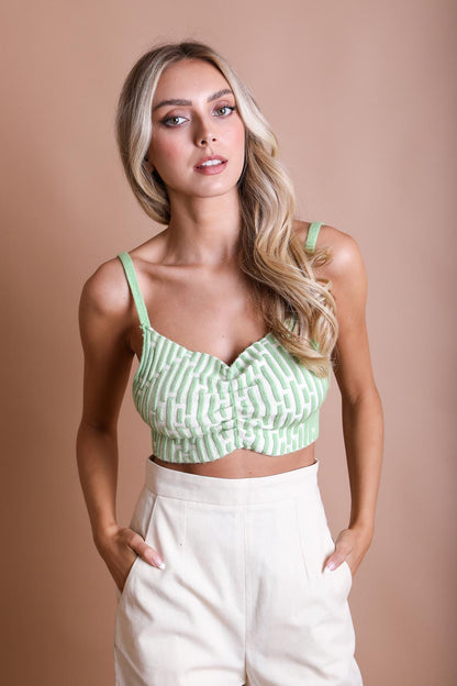 Chic Mod Lines Contour Brami Bralette XS/S / Lime