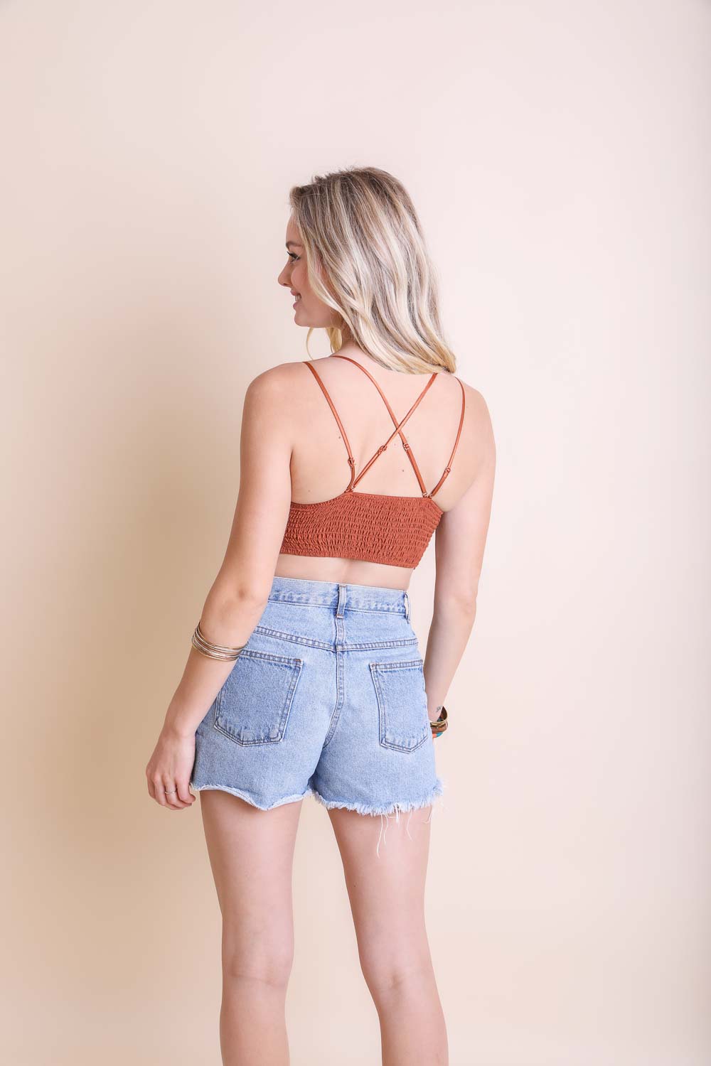 Cotton Crochet Longline Bralette