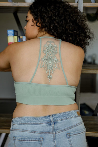 Tattoo Back Bralette 1X/2X / Sage