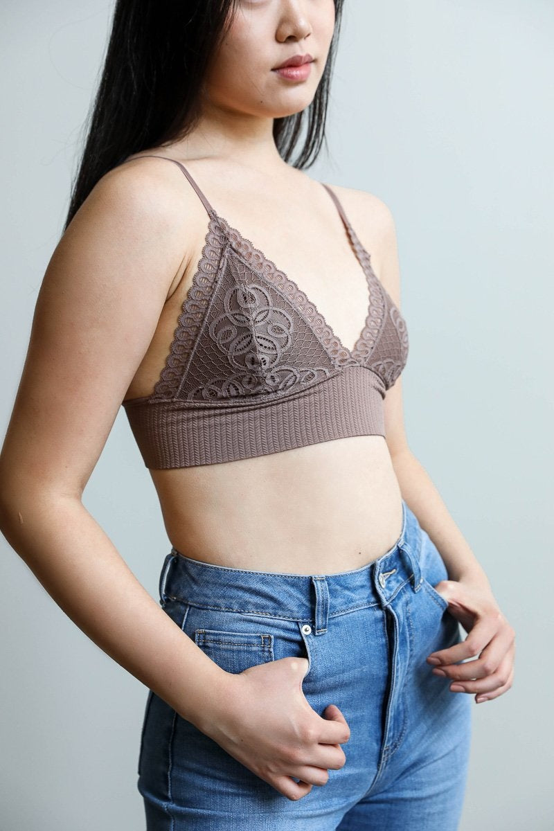 Waistband Loop Lace Brami Bralette Small / Mocha